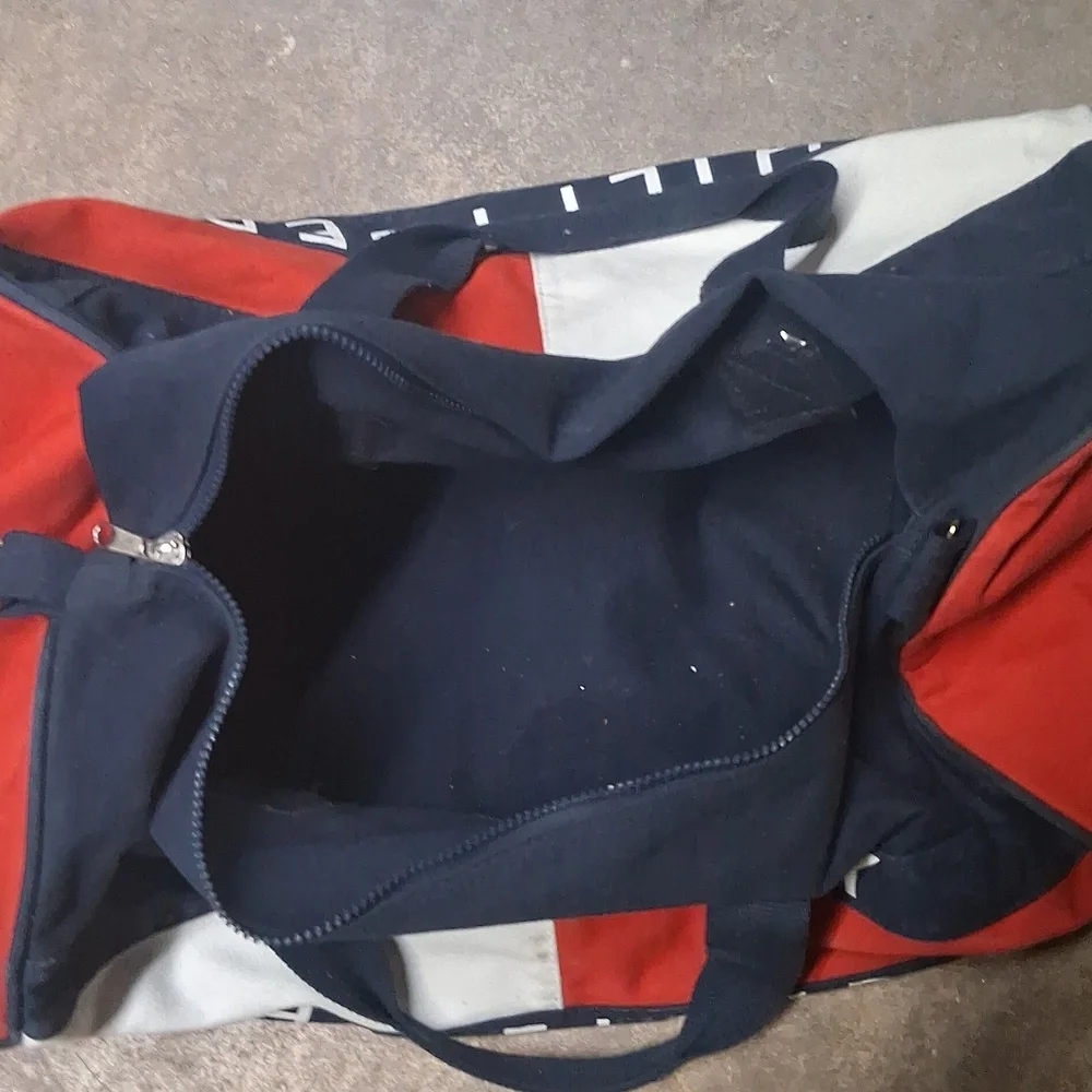 Tommy Hilfiger Blue and Red Duffel Bag